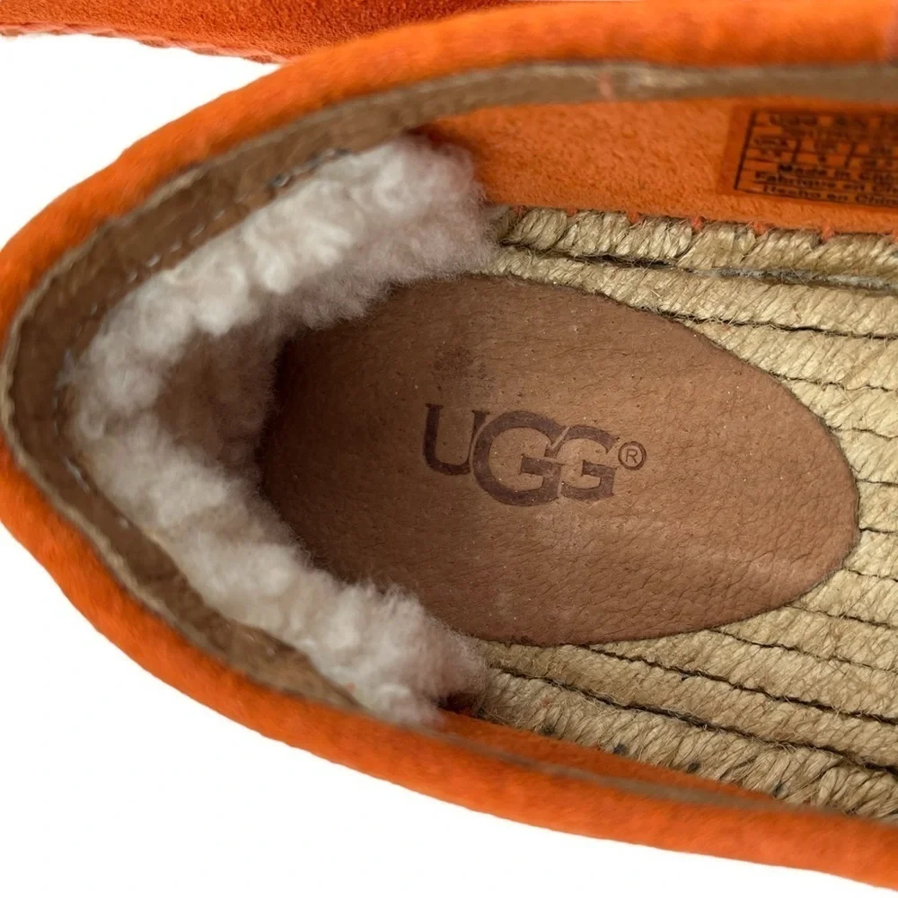 UGG Women’s Sandrinne Suede Orange Espadrille Size 7.5